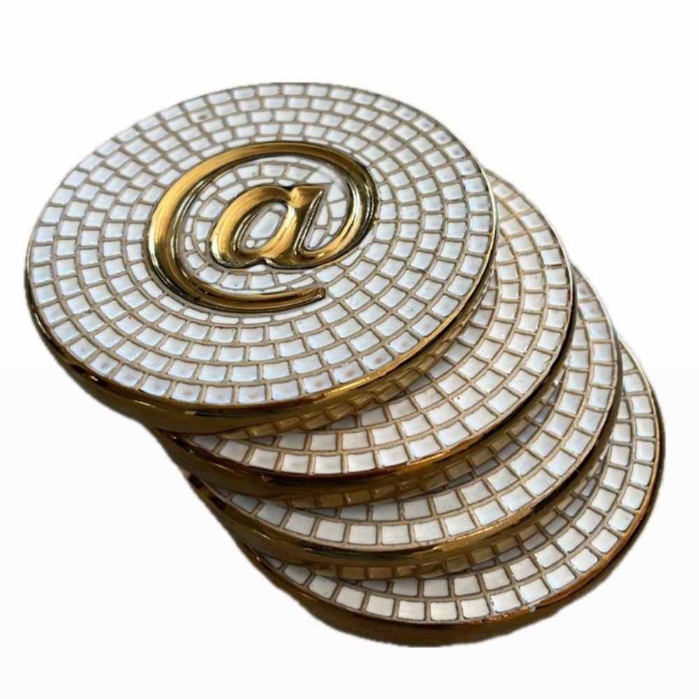 Coasters Ceramic keyboard symbol pattern Set of 4‎
